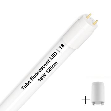 Lighto | Tube fluorescent LED | T8 | 18W | 120cm | remplace le tube fluorescent 36W