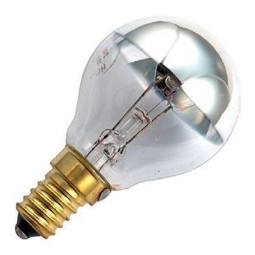 SPL | Ampoule halogène à miroir | Petit culot E14 | Ampoule sphérique | Argentée | 45mm | 28W