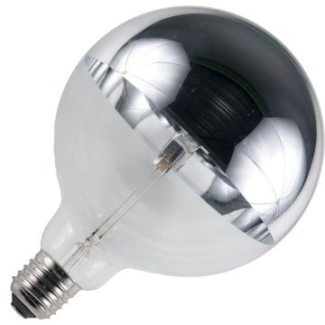 SPL | Ampoule halogène à miroir | Gros culot E27 | Ampoule sphérique | Argentée | 125mm | 42W