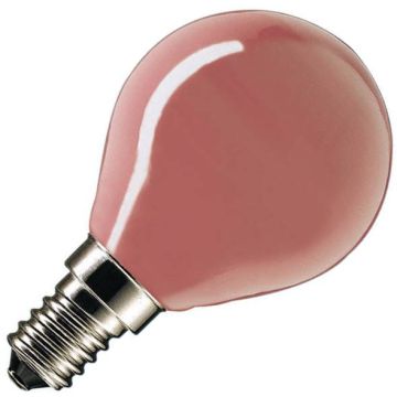 Ampoule à Incandescence Sphérique | Petite Culot E14 | 25W Rouge