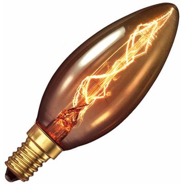 Ampoule à Filament de Carbone Flamme | Petite Culot E14 | 25W Or