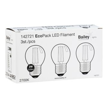 Bailey | 3x LED Ampoule sphériques | E27  | 2W
