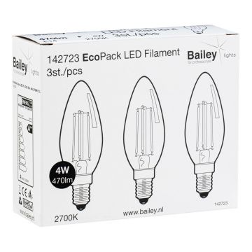 Bailey | 3x LED Ampoule flamme | E14  | 4W