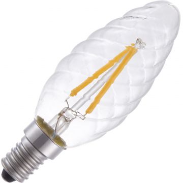 Lighto | LED Ampoule Flamme Torsadées | E14 Dimmable | 2W (remplace 15W)