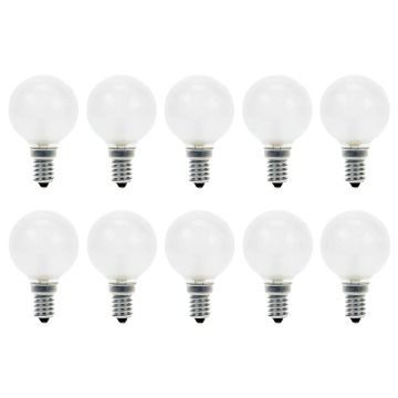 10x Ampoule à Incandescence Sphérique | Petite Culot E14 | 40W Dépolie