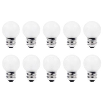 10x Ampoule à Incandescence Sphérique | E27 | 15W Dépolie