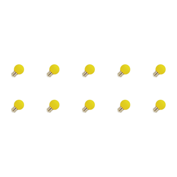 Lighto | Lampe LED | Gros culot E27 | Lampe sphérique | Jaune | 45mm | 1W | Lot de 10