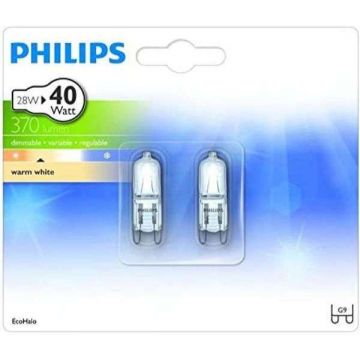 PHILIPS | 2x Lampe halogène enfichable | G9 230V
