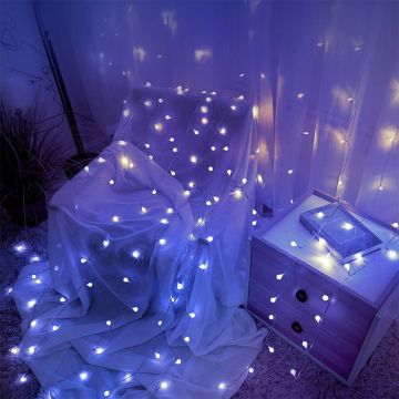 Modee | Kerstverlichting LED lichtsnoer | 10m | 100 Lichtpunten met 8 Lichtstanden | IP44 | Koud Wit Licht