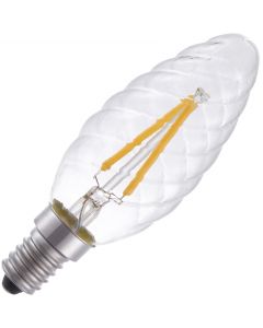 Lighto | LED Ampoule Flamme Torsadées | E14 Dimmable | 2W (remplace 15W)