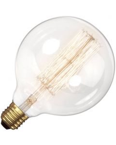 Ampoule à Filament de Carbone Globe | E27 | 60W 125mm Clair