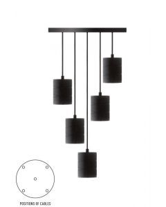 Calex Giant Retro Lampe à suspension noir 5 culots E40