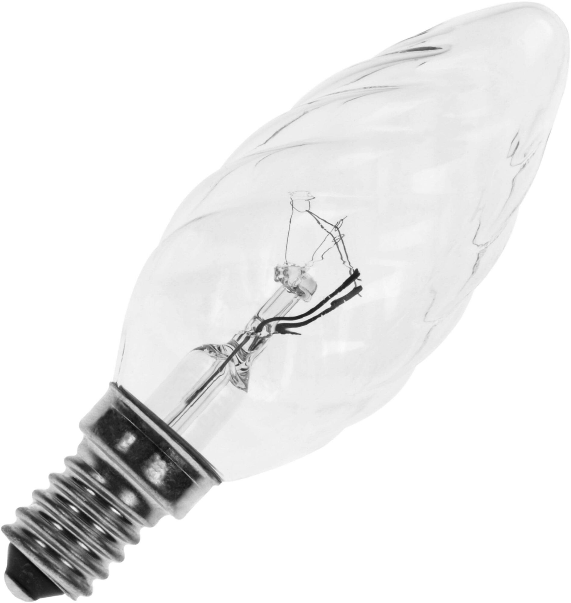 Ampoule à Incandescence Flamme Torsadée | Petite Culot E14 | 40W Clair