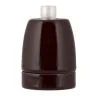 Prise Bailey en porcelaine E27 marron