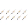 Lighto | Filament LED | Petit culot E14 | Pointe de lampe en forme de bougie | Claire | 35mm | 4W | Lot de 10