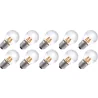 Lighto | Filament LED | Gros culot E27 | Ampoule sphérique | Claire | 45mm | 4W | 10 pièces