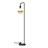 Calex | Lampadaire U-Line | Noir | Raccord E27 | Avec interrupteur marche/arrêt | Max. 1x60W | H155cm | 180cm câble