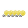 Lighto | Ampoule LED | Grande douille E27 | Jaune | Ampoule boule | 45mm | 1.5W | Dimmable | Lot de 5 | Convient pour câble briard