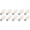 Lighto | Filament LED | Gros culot E27 | Lampe standard | Claire | 60mm | 8W | 10 pièces
