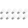 Lighto | Filament LED | Douille à baïonnette B22d | Ampoule sphérique | Claire | 45 mm | 5W | Lot de 10