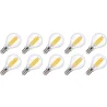 Lighto | Filament LED | Douille petite E14 | Ampoule sphérique | Claire | 45mm | 5W | Pack de 10