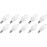 Lighto | Filament LED | Douille petite E14 | Lampe bougie | Claire | 35mm | 5W | Lot de 10