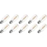 Lighto | Filament LED | Grande douille E27 | Lampe tubulaire | Lumineux | 45mm | 5W | 10 pièces
