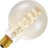 Lighto | Filament LED | Grand modèle E27 | Ampoule Globale | Or | 95mm | 4W