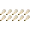 Lighto | Filament LED | Grande douille E27 | Lampe Edison | Or | 64mm | 4W | 10 pièces