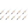 Lighto | Filament LED | Petit culot E14 | Pointe de lampe en forme de bougie | Claire | 35mm | 4W | Lot de 10