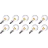 Lighto | Filament LED | Douille petite E14 | Ampoule sphérique | Transparente | 45mm | 4W | Lot de 10