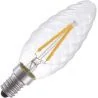 Lighto | Filament LED | Petite douille E14 | Lampe à bougie torsadée | Lumineuse | 35mm | 2W