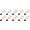Lighto | Filament LED | Gros culot E27 | Lampe standard | Claire | 60mm | 4W | 10 pièces