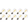 Lighto | Filament LED | Gros culot E27 | Lampe standard | Claire | 60mm | 7W | 10 pièces