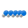 Lighto | Ampoule LED | Grande douille E27 | Bleue | Ampoule boule | 45mm | 1.5W | Dimmable | Lot de 5 | Convient pour câble briard