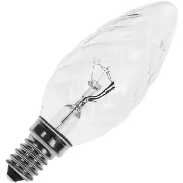 Ampoule | Petite douille E14 | Lampe à bougie rotative | Transparente | 35mm | 11W